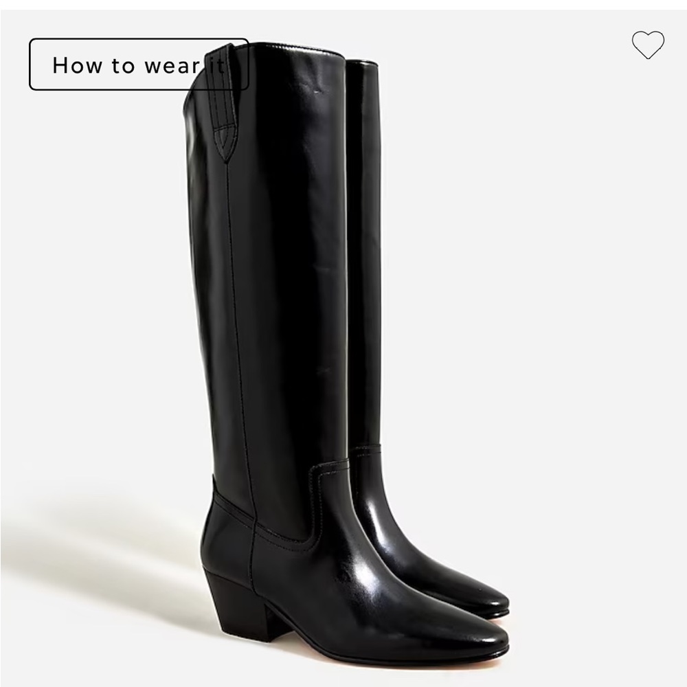 Brand new black j crew piper high knee boots in leather
